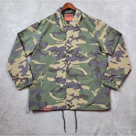 Dixxon Flannel Windbreaker Jacket Mens XL‎ Camo Ground Up Customs Coach Working - Picture 1 of 11